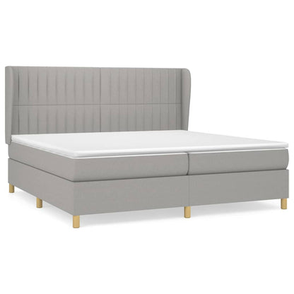 Giroletto a Molle con Materasso Grigio Chiaro 200x200cm Tessuto | homemem39