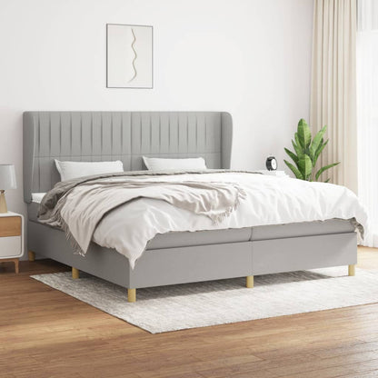 Giroletto a Molle con Materasso Grigio Chiaro 200x200cm Tessuto | homemem39