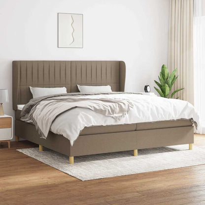 Giroletto a Molle con Materasso Tortora 200x200 cm in Tessuto