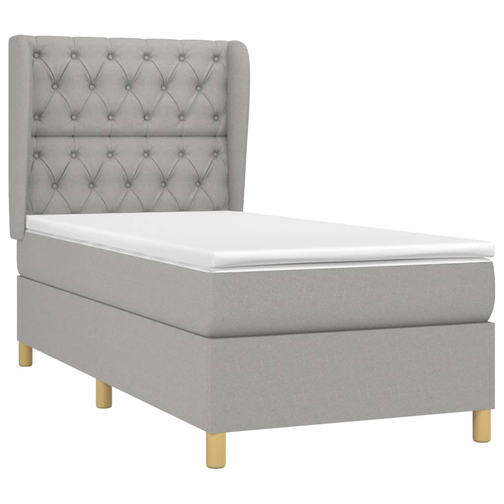 Giroletto a Molle con Materasso Grigio Chiaro 80x200 cm Tessuto | homemem39