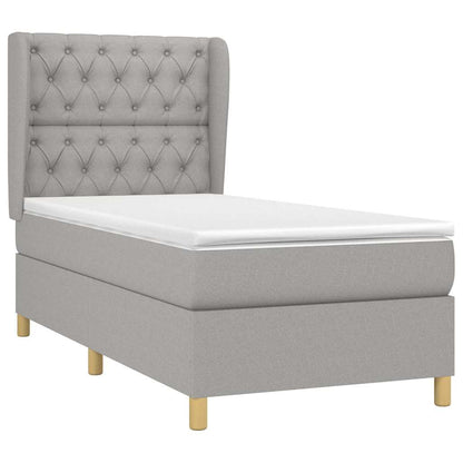 Giroletto a Molle con Materasso Grigio Chiaro 80x200 cm Tessuto