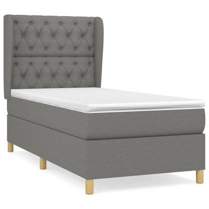 Giroletto a Molle con Materasso Grigio Scuro 80x200 cm Tessuto | homemem39