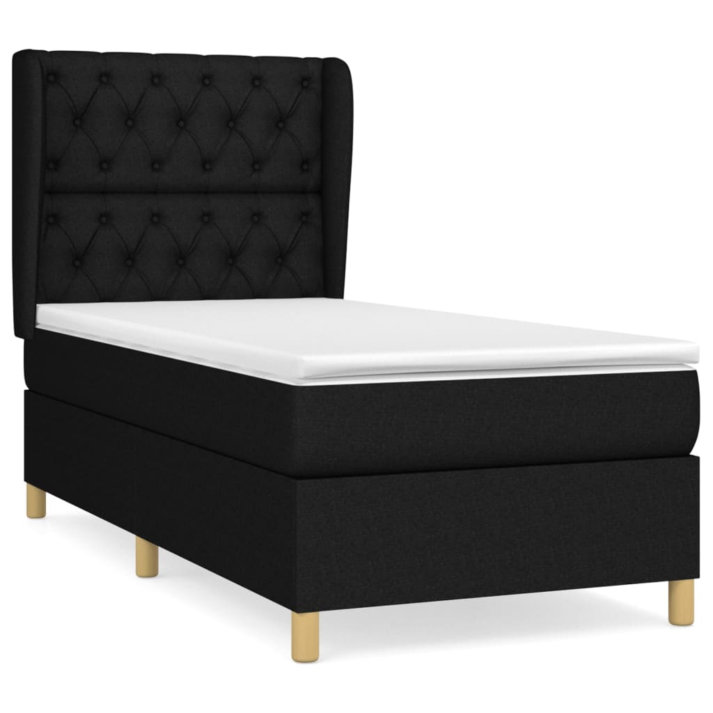 Giroletto a Molle con Materasso Nero 80x200 cm inTessuto | homemem39