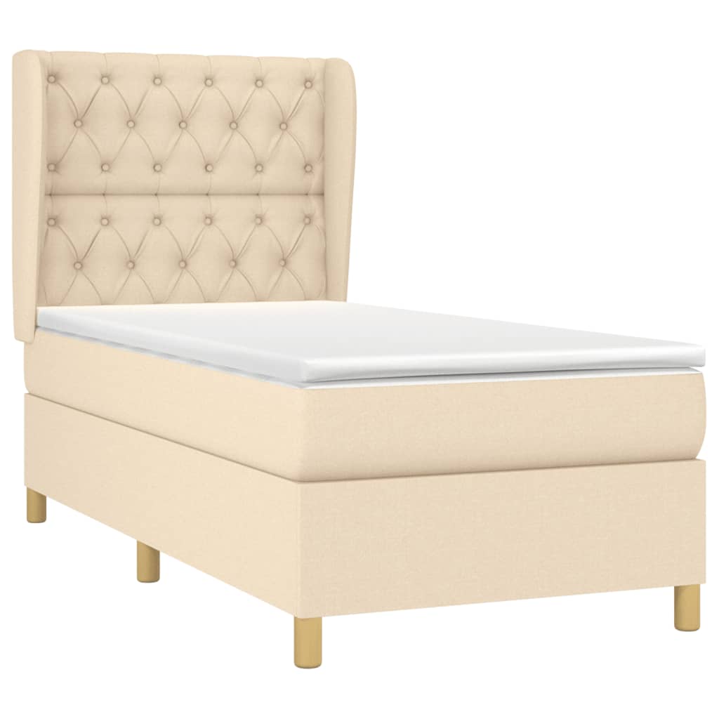 Giroletto a Molle con Materasso Crema 80x200 cm inTessuto | homemem39