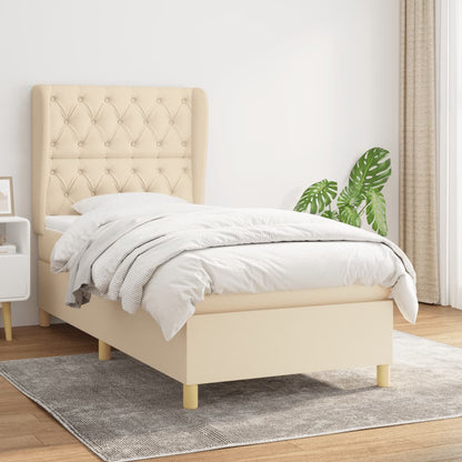 Giroletto a Molle con Materasso Crema 80x200 cm inTessuto | homemem39