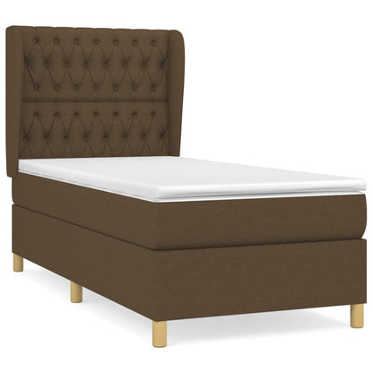 Giroletto a Molle con Materasso Marrone Scuro 90x200 cm Tessuto | homemem39
