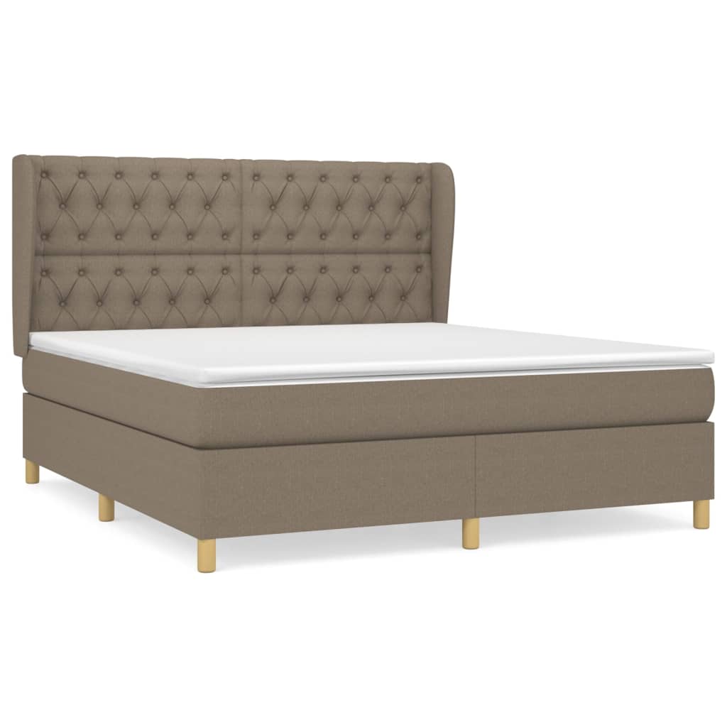 Giroletto a Molle con Materasso Tortora 160x200 cm in Tessuto | homemem39