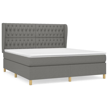 Giroletto a Molle con Materasso Grigio Scuro 180x200 cm Tessuto | homemem39