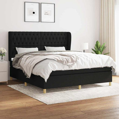 Giroletto a Molle con Materasso Nero 180x200 cm in Tessuto | homemem39
