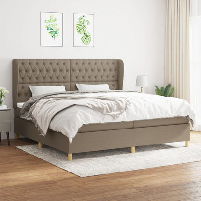 Giroletto a Molle con Materasso Tortora 200x200 cm in Tessuto | homemem39