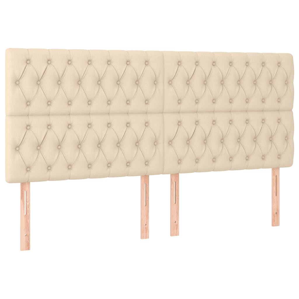 Giroletto a Molle con Materasso Crema 200x200 cm in Tessuto | homemem39