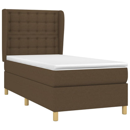 Giroletto a Molle con Materasso Marrone Scuro 80x200 cm Tessuto | homemem39