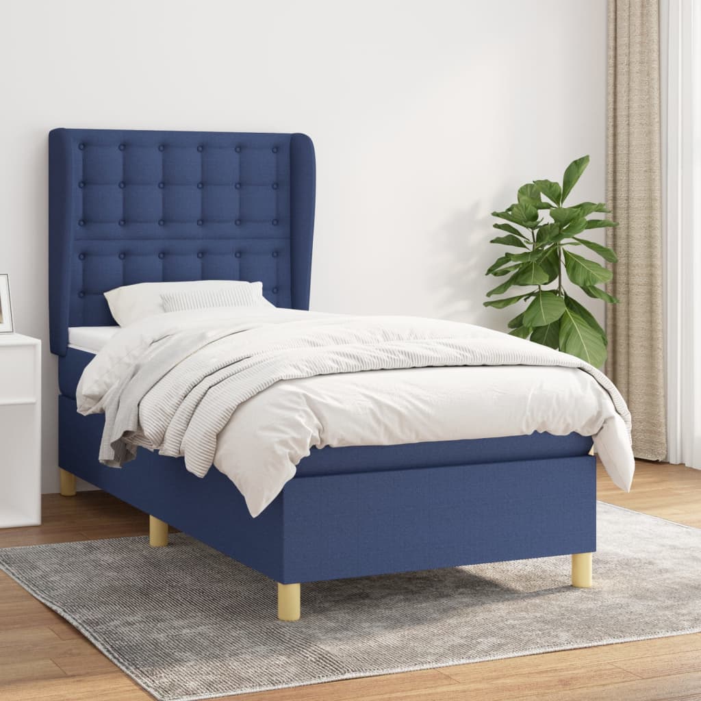 Giroletto a Molle con Materasso Blu 80x200 cm inTessuto | homemem39