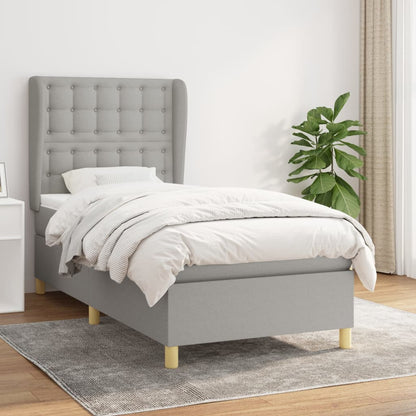 Giroletto a Molle con Materasso Grigio Chiaro 90x190 cm Tessuto | homemem39