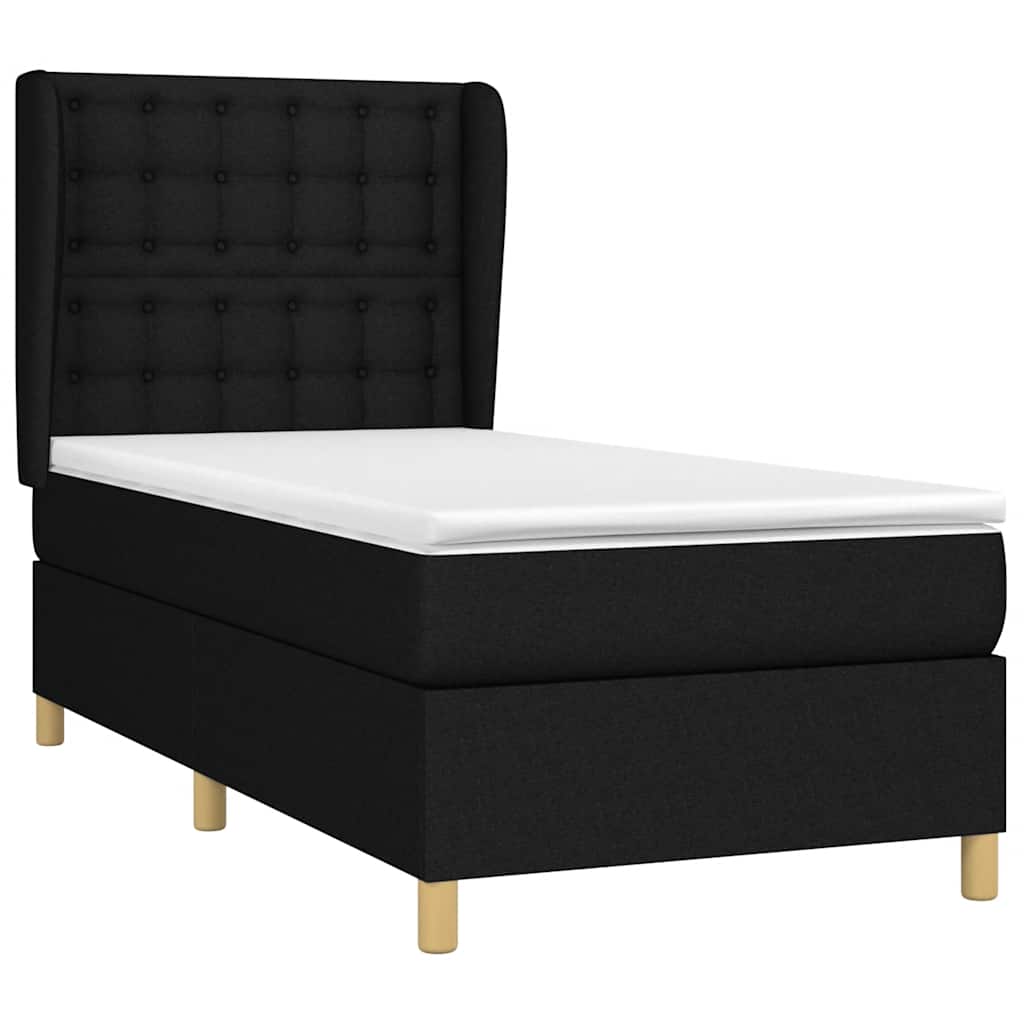 Giroletto a Molle con Materasso Nero 90x190 cm in Tessuto | homemem39