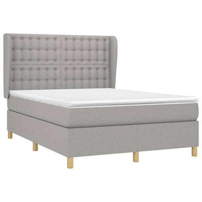 Giroletto a Molle con Materasso Grigio Chiaro 140x190cm Tessuto | homemem39