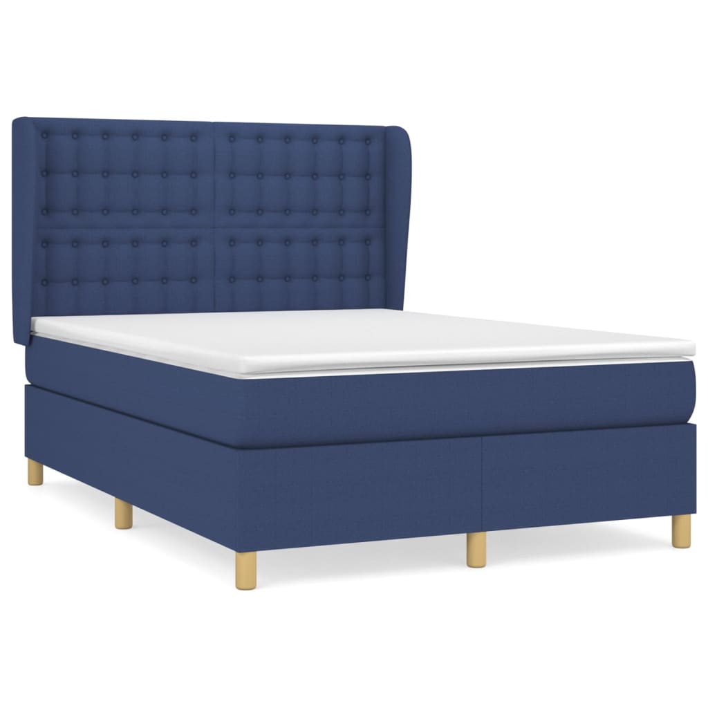 Giroletto a Molle con Materasso Blu 140x190 cm in Tessuto | homemem39