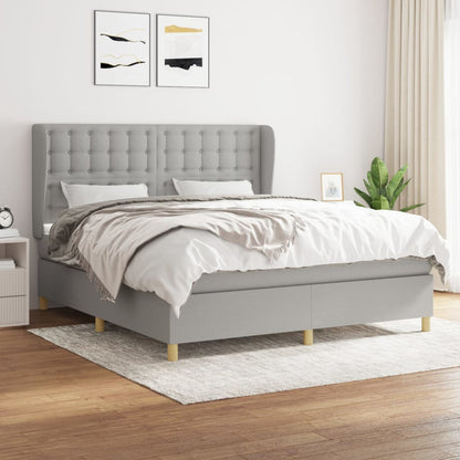 Giroletto a Molle con Materasso Grigio Chiaro160x200 cm Tessuto | homemem39