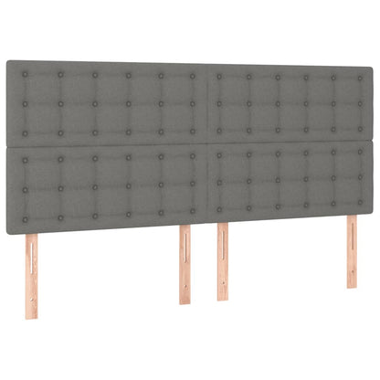 Giroletto a Molle con Materasso Grigio Scuro 160x200 cm Tessuto | homemem39