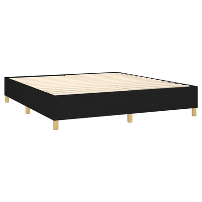 Spring bed frame with black mattress 160x200 cm in fabric