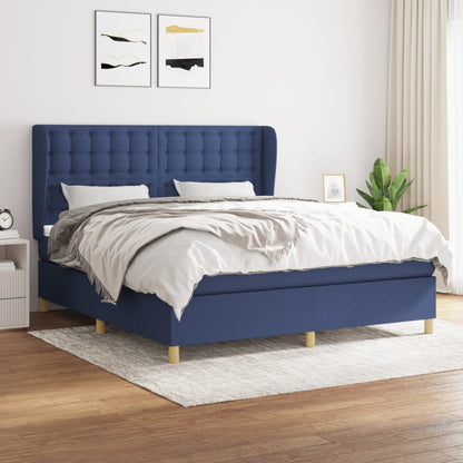 Giroletto a Molle con Materasso Blu 160x200 cm in Tessuto | homemem39