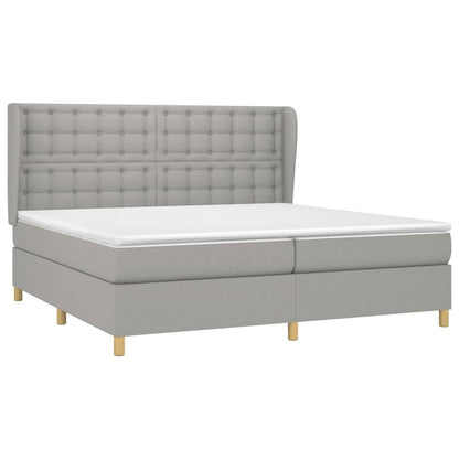 Giroletto a Molle con Materasso Grigio Chiaro 200x200cm Tessuto | homemem39