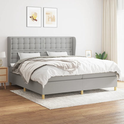 Giroletto a Molle con Materasso Grigio Chiaro 200x200cm Tessuto | homemem39