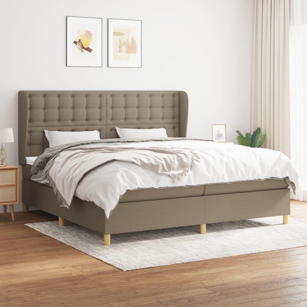 Giroletto a Molle con Materasso Tortora 200x200 cm in Tessuto | homemem39