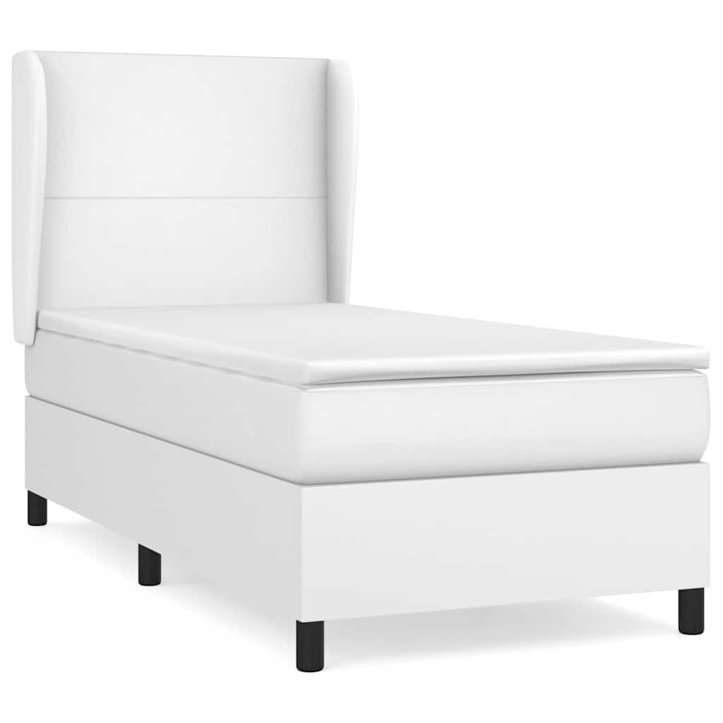Giroletto a Molle con Materasso Bianco 90x200 cm in Similpelle