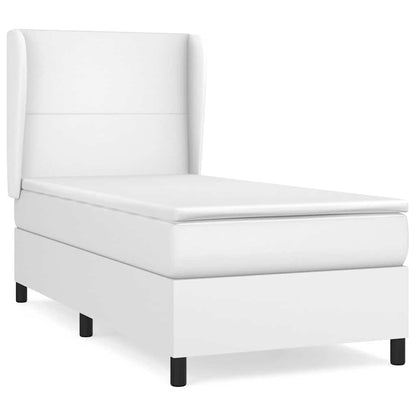 Giroletto a Molle con Materasso Bianco 90x200 cm in Similpelle