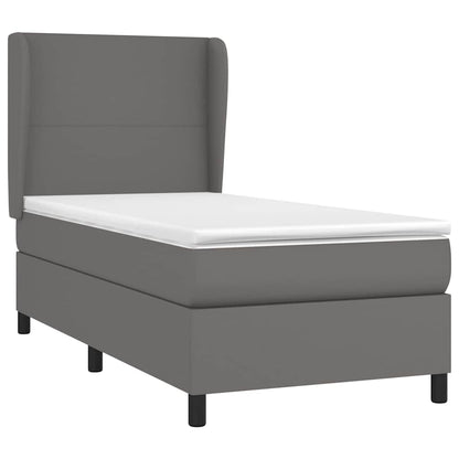 Giroletto a Molle con Materasso Grgio 90x200 cm in Similpelle