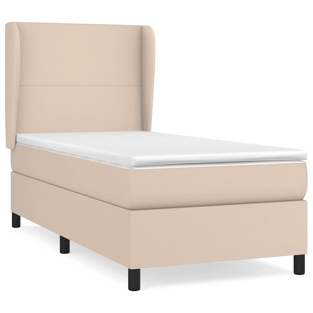 Giroletto a Molle con Materasso Cappuccino 90x200 cm Similpelle