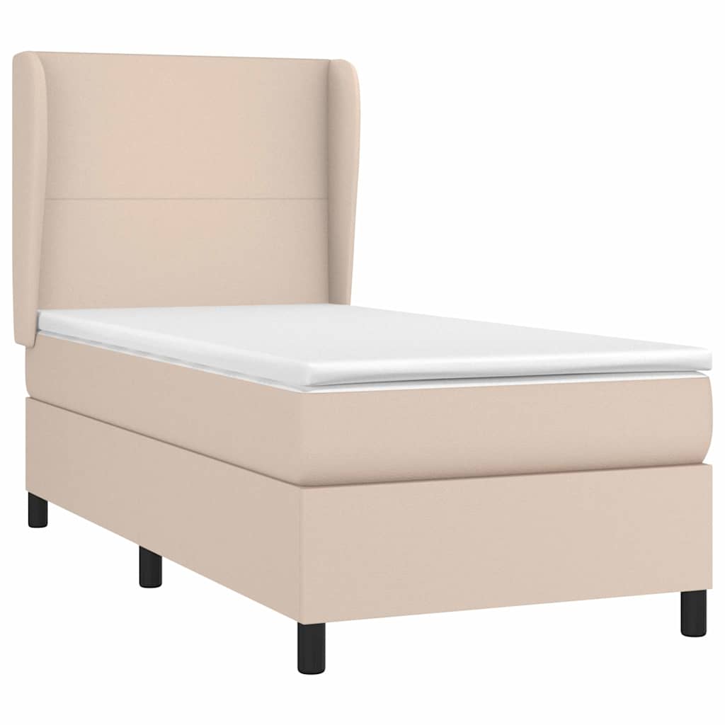 Giroletto a Molle con Materasso Cappuccino 90x200 cm Similpelle