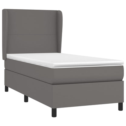 Giroletto a Molle con Materasso Grigio 100x200 cm in Similpelle | homemem39
