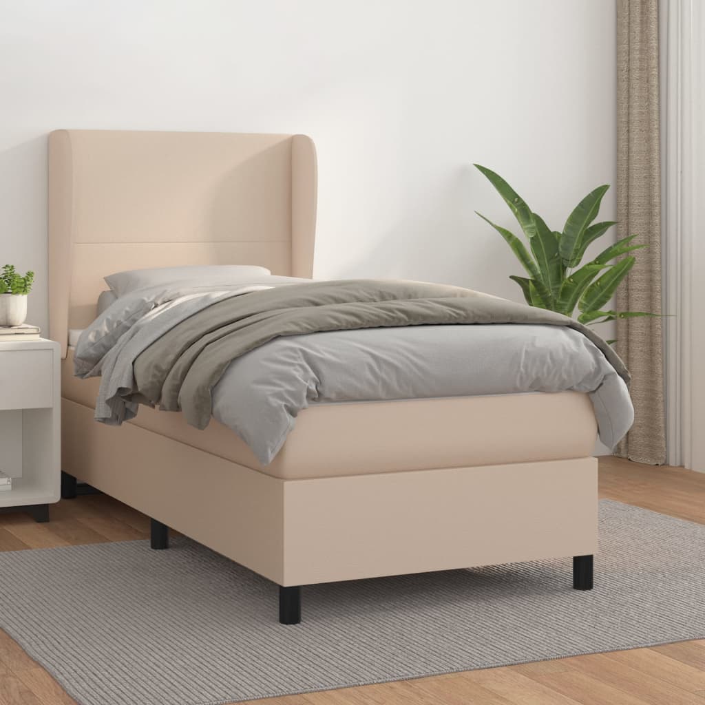 Giroletto a Molle con Materasso Cappuccino 100x200cm Similpelle | homemem39