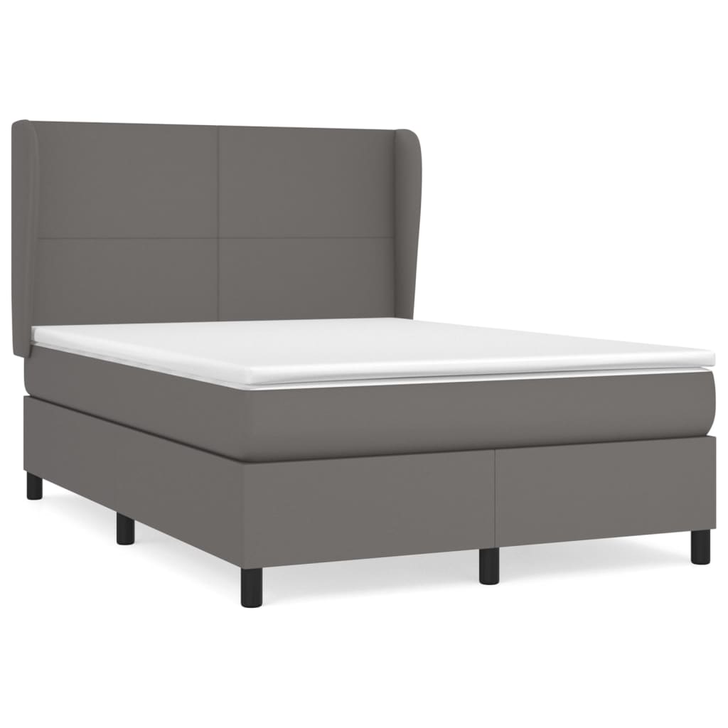 Giroletto a Molle con Materasso Grigio 140x190 cm in Similpelle | homemem39