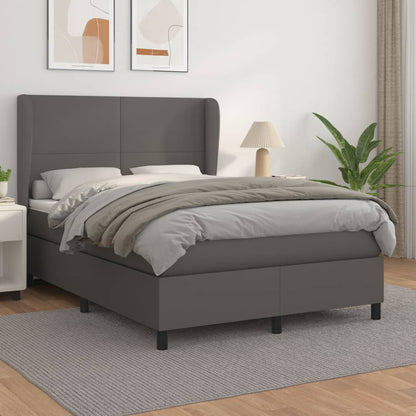 Giroletto a Molle con Materasso Grigio 140x190 cm in Similpelle | homemem39