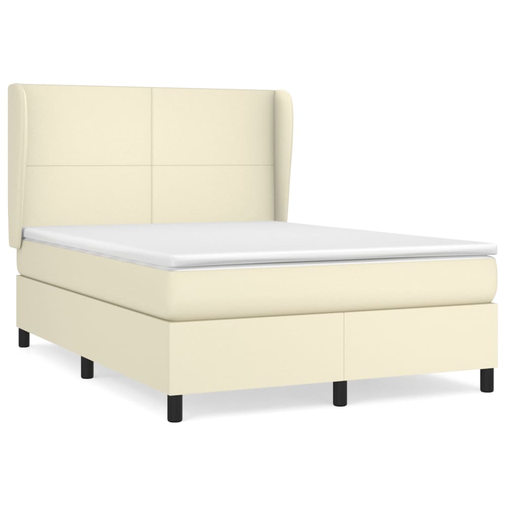Giroletto a Molle con Materasso Crema 140x200 cm in Similpelle | homemem39