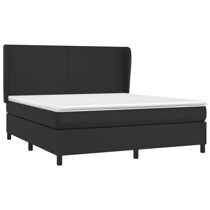 Giroletto a Molle con Materasso Nero 160x200 cm in Similpelle | homemem39