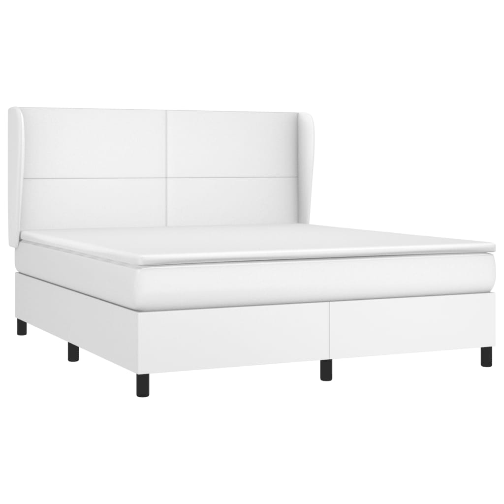 Giroletto a Molle con Materasso Bianco 160x200 cm in Similpelle | homemem39