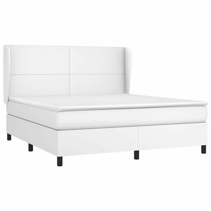 Giroletto a Molle con Materasso Bianco 160x200 cm in Similpelle