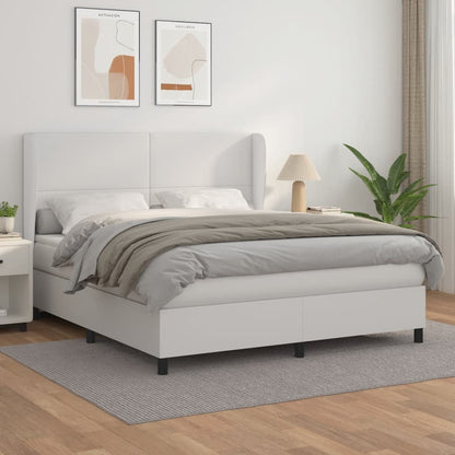 Giroletto a Molle con Materasso Bianco 160x200 cm in Similpelle | homemem39
