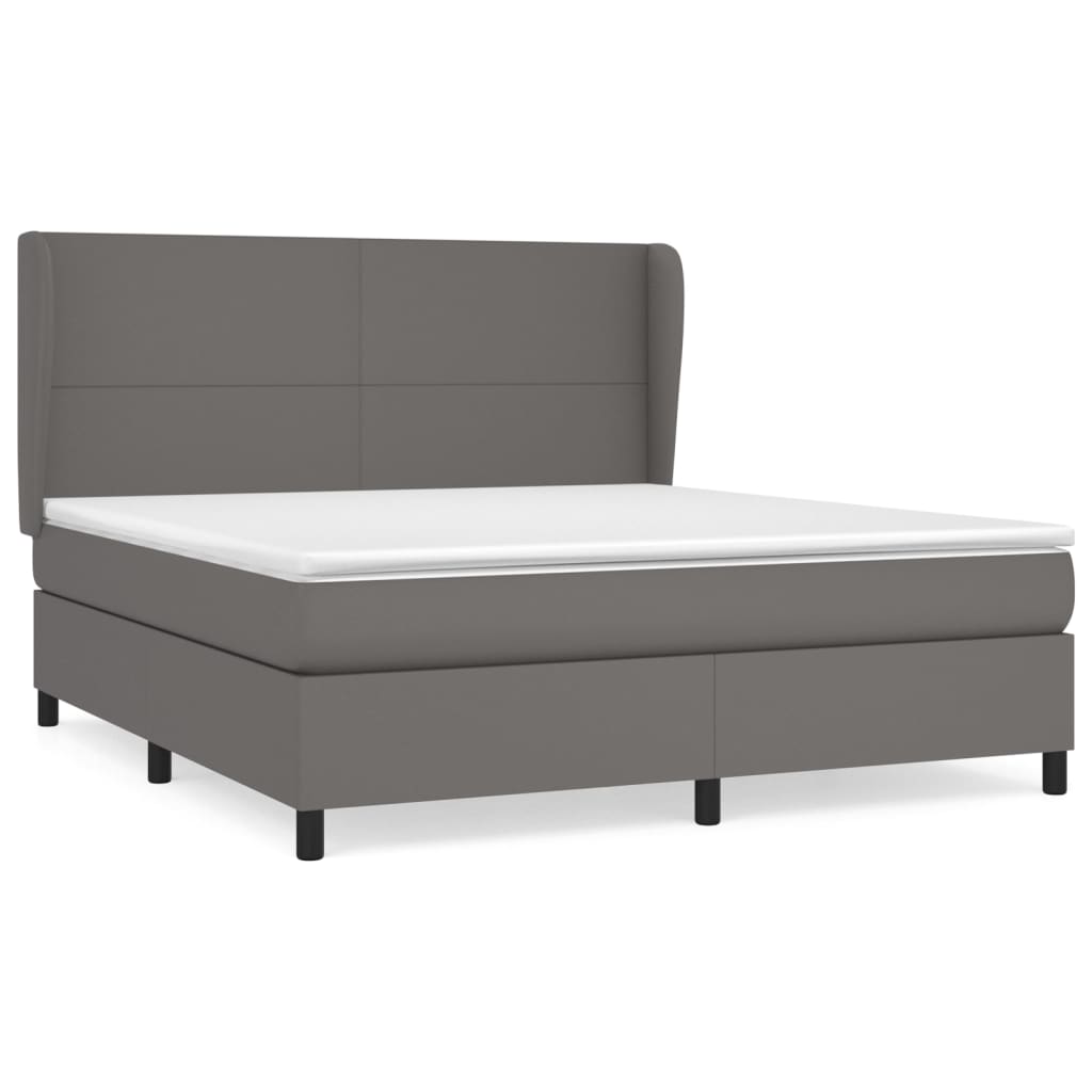 Giroletto a Molle con Materasso Grgio 180x200 cm in Similpelle | homemem39