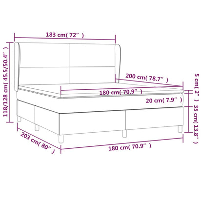 Giroletto a Molle con Materasso Grgio 180x200 cm in Similpelle | homemem39