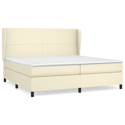 Giroletto a Molle con Materasso Crema 200x200 cm in Similpelle | homemem39