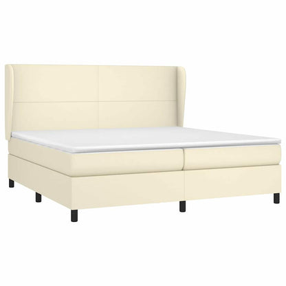 Giroletto a Molle con Materasso Crema 200x200 cm in Similpelle