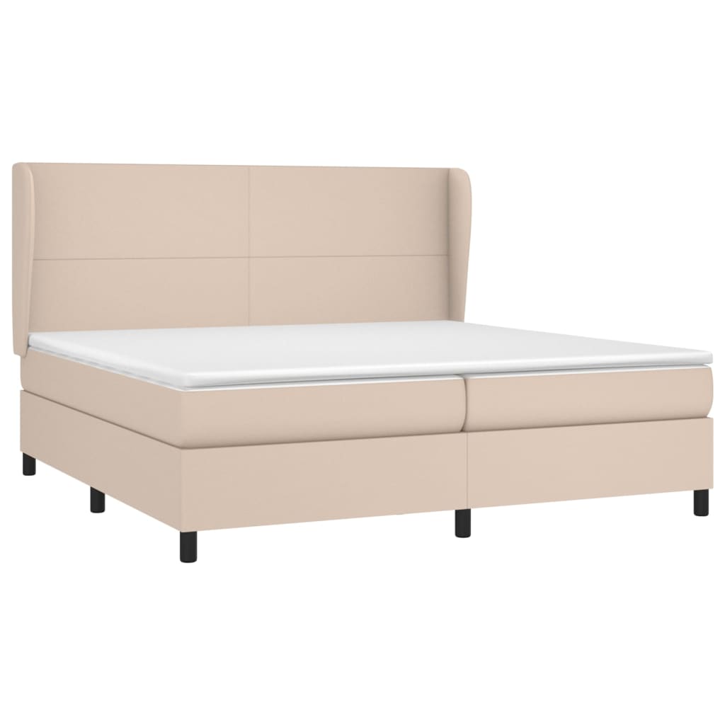 Giroletto a Molle con Materasso Cappuccino 200x200cm Similpelle | homemem39