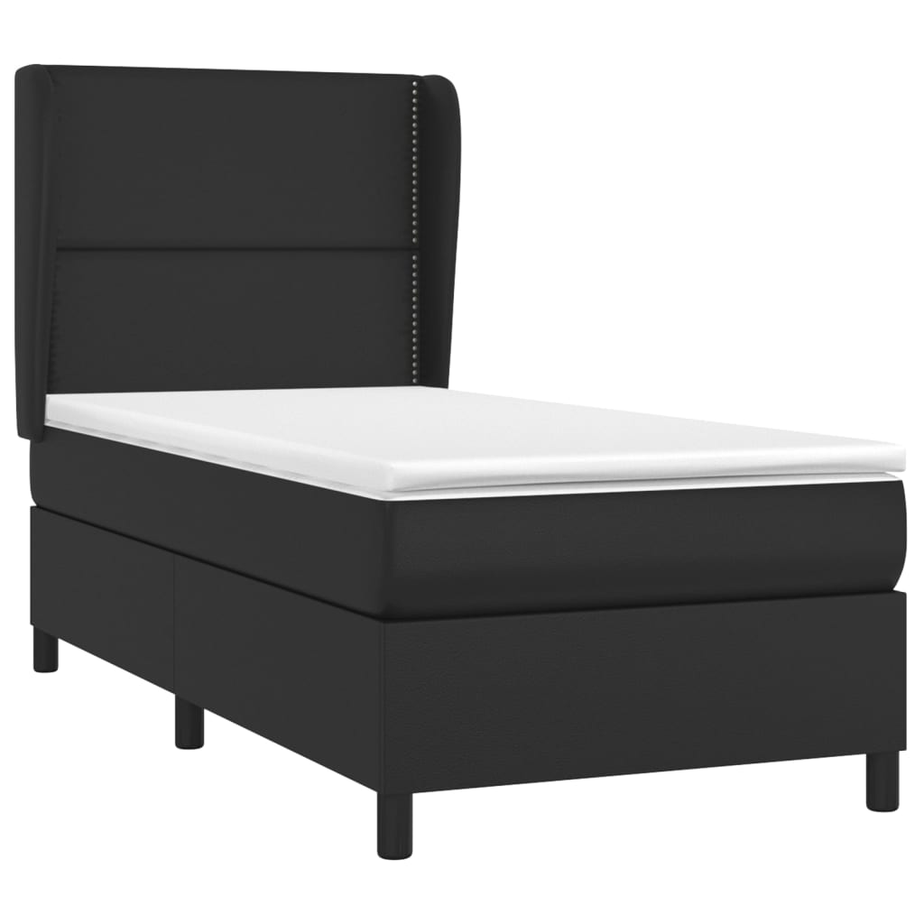 Giroletto a Molle con Materasso Nero 100x200 cm in Similpelle | homemem39