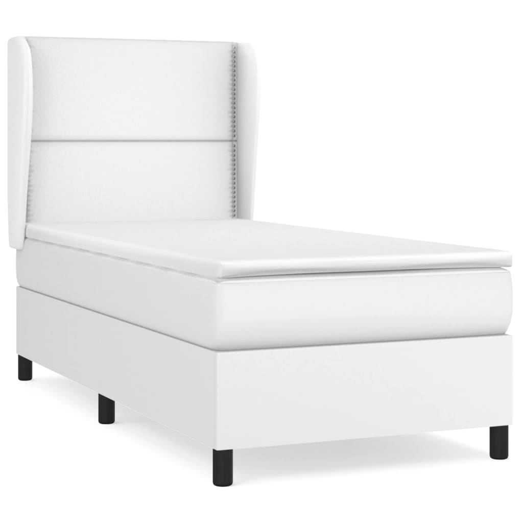Giroletto a Molle con Materasso Bianco 100x200 cm in Similpelle | homemem39