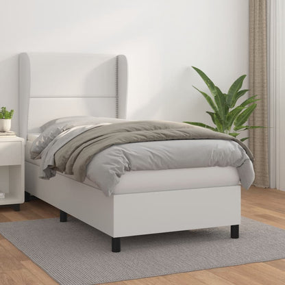Giroletto a Molle con Materasso Bianco 100x200 cm in Similpelle | homemem39